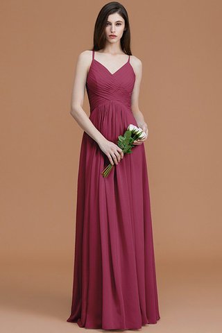 Robe demoiselle d'honneur ruché a-ligne de princesse avec sans manches en chiffon - photo 11
