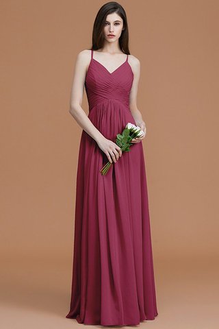 Robe demoiselle d'honneur ruché a-ligne de princesse avec sans manches en chiffon - photo 11