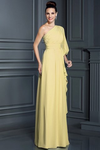 Robe demoiselle d'honneur longue avec chiffon jusqu'au sol d'épaule asymétrique maillot - photo 7