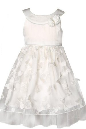 Robe de cortège enfant plissé avec nœud avec zip au niveau de genou manche nulle - photo 1