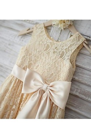 Robe de cortège enfant naturel manche nulle avec fleurs de princesse a-ligne - photo 3