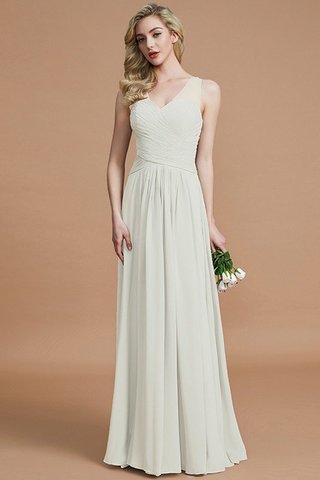 Robe demoiselle d'honneur naturel a-ligne avec sans manches avec chiffon v encolure - photo 21