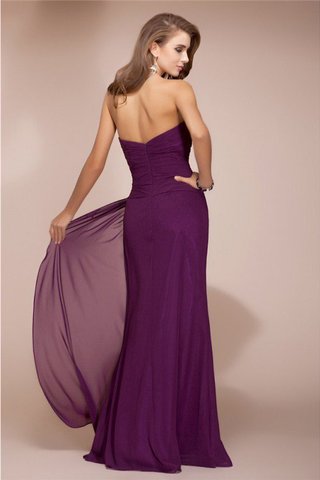 Robe demoiselle d'honneur avec zip avec perle col en forme de cœur avec chiffon en forme - photo 30