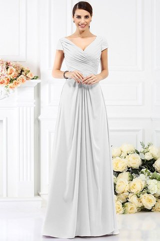 Robe demoiselle d'honneur longue avec fronce a-ligne longueur au ras du sol de princesse - photo 29
