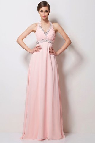 Robe de bal naturel avec chiffon ligne a manche nulle de princesse - photo 1