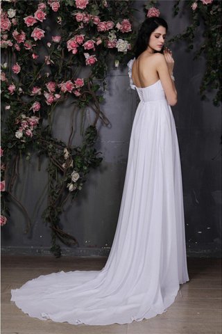 Robe de mariée longue en chiffon avec sans manches de traîne mi-longue de princesse - photo 2