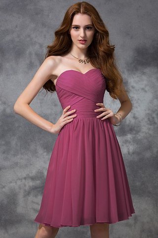 Robe demoiselle d'honneur naturel de princesse ruché avec zip avec chiffon - photo 6