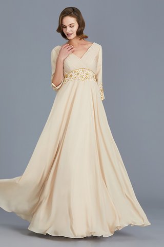 Robe mère de mariée populaire de lotus avec chiffon de princesse manche nulle - photo 5