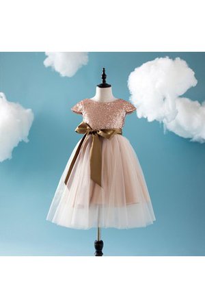 Robe de cortège enfant plissé eclaté encolure ronde en tulle a-ligne - photo 1