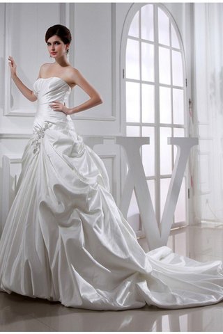 Robe de mariée longue cordon en satin avec perle de bustier - photo 1