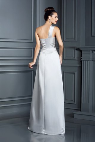 Robe de bal de tour de ceinture empire avec zip en satin jusqu'au sol manche nulle - photo 2