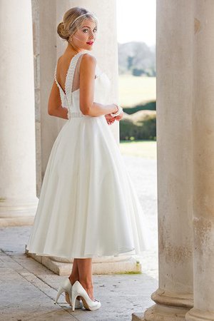 Robe de mariée moderne simple avec bouton encolure ronde fermeutre eclair - photo 2