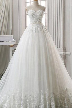 Robe de mariée appliques ligne a en organza en dentelle ceinture haut - photo 1