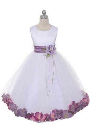 Robe de cortège enfant naturel plissé avec fleurs textile en tulle de lotus - photo 2