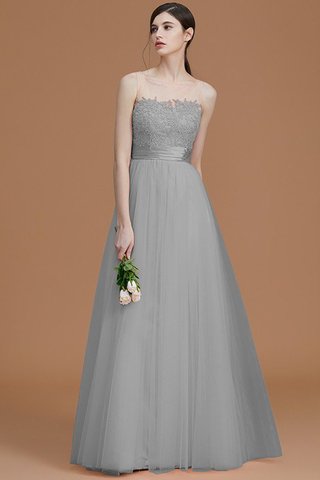 Robe demoiselle d'honneur naturel manche nulle fermeutre eclair col en bateau en tulle - photo 32