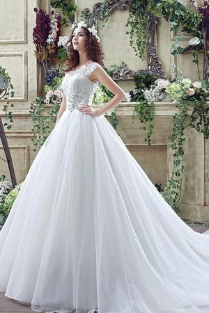 Robe de mariée charmeuse longue modeste ligne a avec perle - photo 2