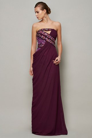 Robe de soirée de bustier avec perle ligne a de princesse en chiffon - photo 1