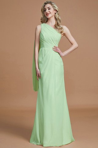 Robe demoiselle d'honneur naturel avec chiffon en forme manche nulle jusqu'au sol - photo 30