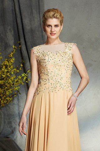 Robe mère de mariée naturel longue de princesse en chiffon avec sans manches - photo 6