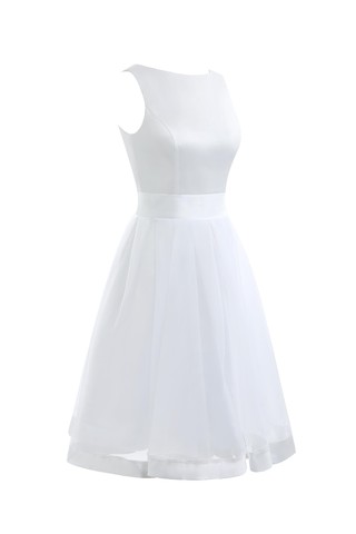 Robe de mariée simple solennel a-ligne de longueur à genou en arc-en-ciel - photo 4