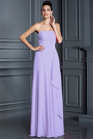 Robe demoiselle d'honneur longue en chiffon de princesse fermeutre eclair avec perle - photo 17