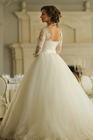 Robe de mariée naturel de traîne mi-longue appliques jusqu'au sol de mode de bal - photo 2