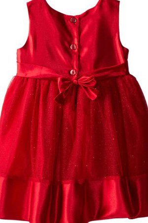 Robe de cortège enfant plissé avec fleurs manche nulle avec nœud encolure ronde - photo 2