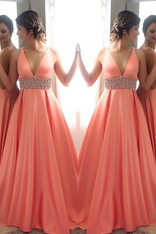 Robe de bal manche nulle de traîne courte spécial de princesse en satin - photo 1