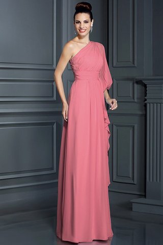 Robe demoiselle d'honneur longue avec chiffon jusqu'au sol d'épaule asymétrique maillot - photo 28