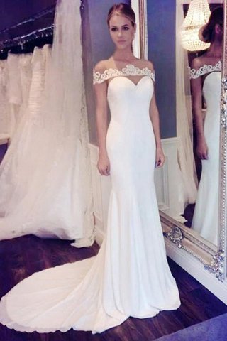 Robe de mariée avec décoration dentelle avec sans manches de sirène en chiffon rêveur - photo 1