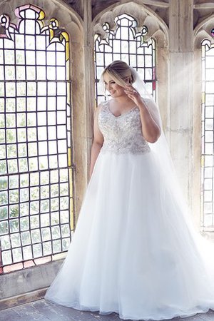 Robe de mariée discrete longue avec perle de mode de bal jusqu'au sol - photo 2