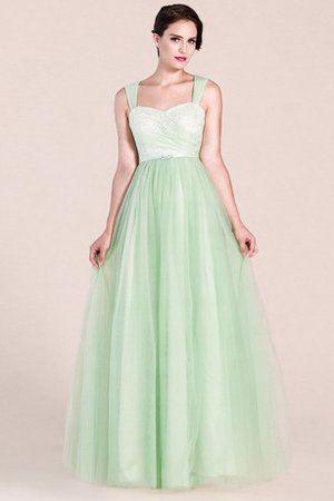 Robe demoiselle d'honneur romantique plissage jusqu'au sol textile en tulle avec perle - photo 1