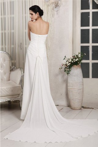 Robe de mariée longue de col en cœur avec chiffon cordon avec sans manches - photo 2