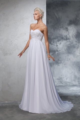 Robe de mariée fermeutre eclair avec perle avec sans manches de princesse avec chiffon - photo 4