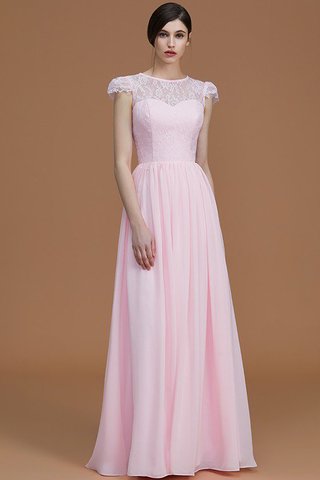 Robe demoiselle d'honneur naturel col ras du cou en chiffon ligne a de princesse - photo 2