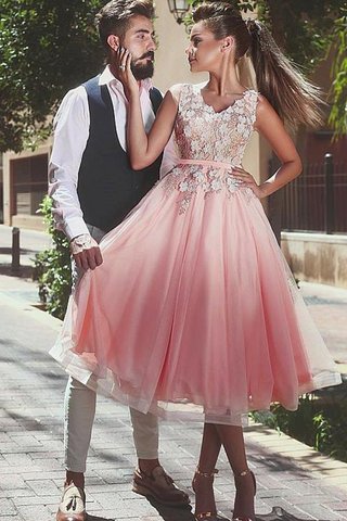 Robe de cocktail grosses soldes a-ligne de princesse avec sans manches en tulle - photo 1