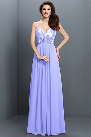 Robe demoiselle d'honneur a-ligne de princesse en chiffon avec fleurs fermeutre eclair - photo 16