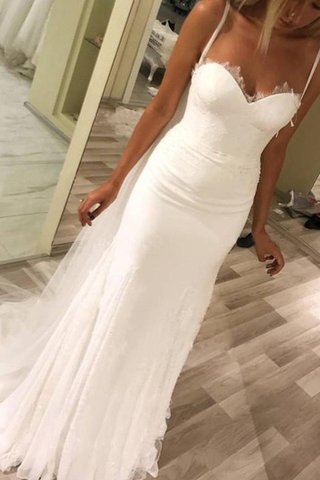 Robe de mariée avec sans manches de fourreau élégant en satin naturel - photo 2