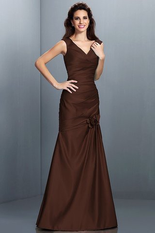Robe demoiselle d'honneur plissage avec sans manches de col en v avec fronce de princesse - photo 7