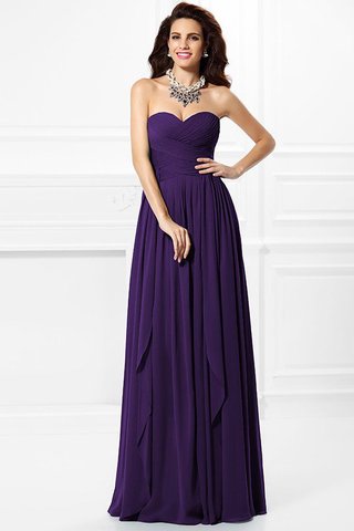 Robe demoiselle d'honneur plissage longue en chiffon a-ligne de princesse - photo 11