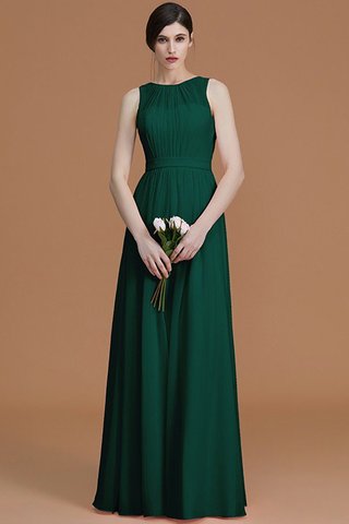 Robe demoiselle d'honneur ruché fermeutre eclair a-ligne avec chiffon jusqu'au sol - photo 15