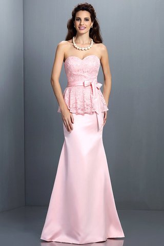 Robe demoiselle d'honneur longue naturel avec sans manches de sirène de col en cœur - photo 22