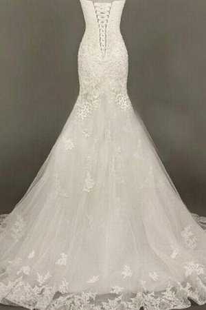 Robe de mariée en chiffon manche nulle en dentelle de sirène col en forme de cœur - photo 2