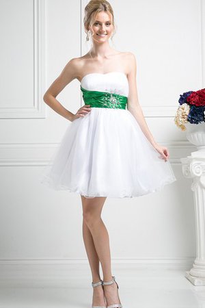 Robe de graduation facile nature de bustier manche nulle col en forme de cœur - photo 1
