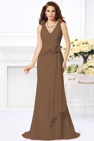 Robe demoiselle d'honneur longue naturel fermeutre eclair de sirène avec chiffon - photo 3