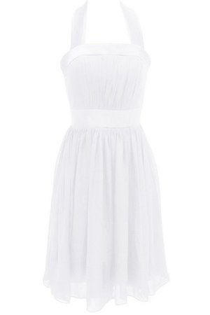 Robe demoiselle d'honneur naturel plissé dénudé en chiffon ligne a - photo 2