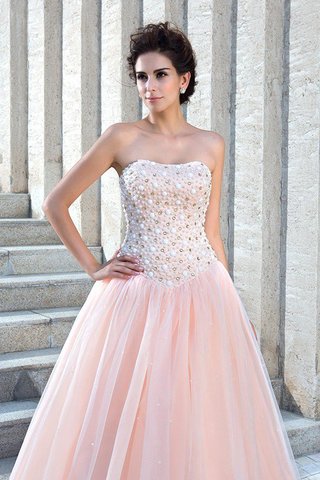 Robe de mariée de mode de bal en satin longueur au niveau de sol de bustier avec perle - photo 5