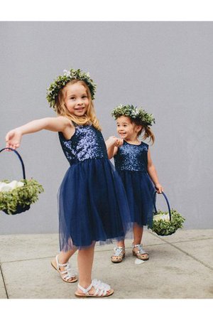 Robe de cortège enfant charmeuse bref avec sans manches avec fleurs a-ligne - photo 1