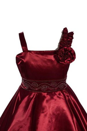 Robe de cortège enfant avec perle manche nulle avec zip a-ligne en taffetas - photo 2