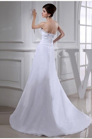 Robe de mariée avec sans manches de princesse avec lacets a-ligne de traîne moyenne - photo 2